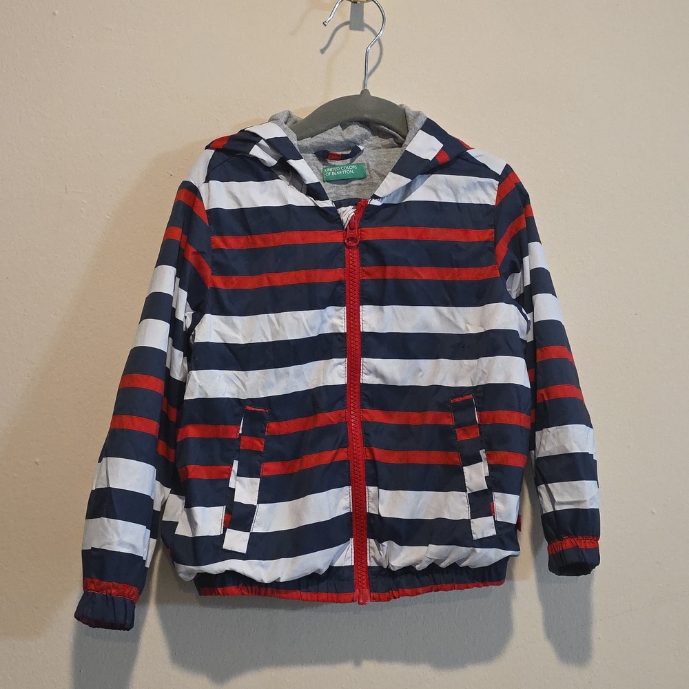 Benetton United Colors Of Benetton Rain Jacket Size 3 - 4 Red White And Blue